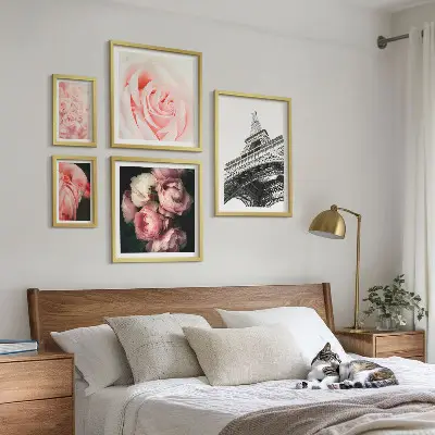 Cuadro de pared galería de arte rosas en la torre eiffel estilo romanticismo