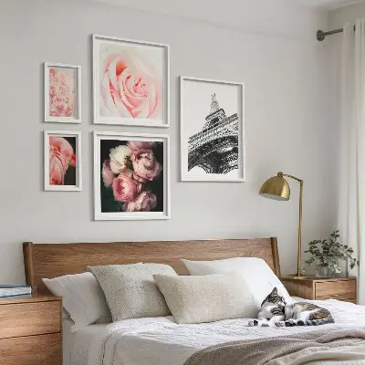 Cuadro de pared galería de arte rosas en la torre eiffel estilo romanticismo