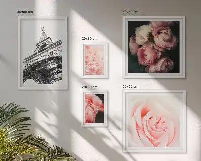 Cuadro de pared galería de arte rosas en la torre eiffel estilo romanticismo