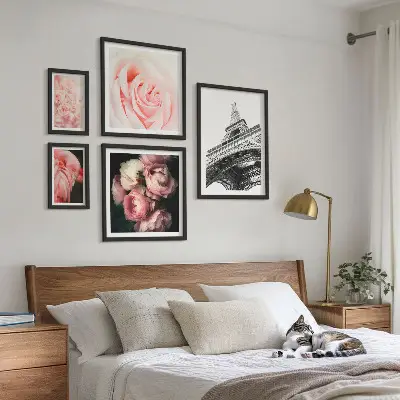Cuadro de pared galería de arte rosas en la torre eiffel estilo romanticismo