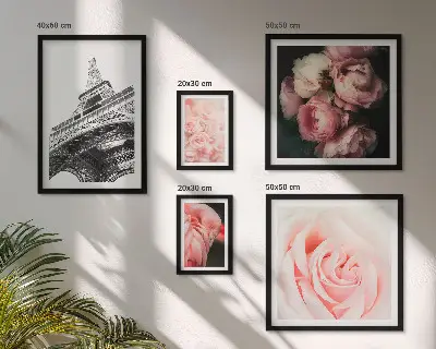 Cuadro de pared galería de arte rosas en la torre eiffel estilo romanticismo