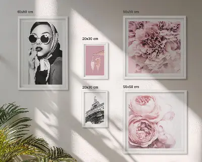 Set de 5 cuadros para salón con elegantes retratos de rosas
