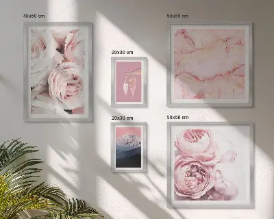 Conjunto de cuadros decorativos con diseño de flores rosas para un toque elegante