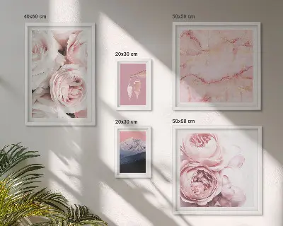 Conjunto de cuadros decorativos con diseño de flores rosas para un toque elegante