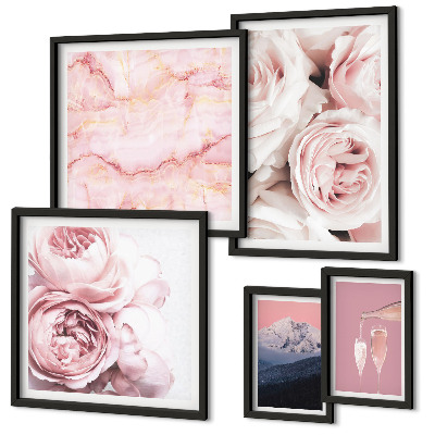 Conjunto de cuadros decorativos Flores rosas que aportan un toque elegante
