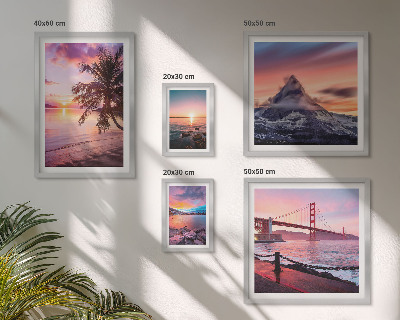 Set de 5 cuadros para salón Paisajes marinos con palmeras