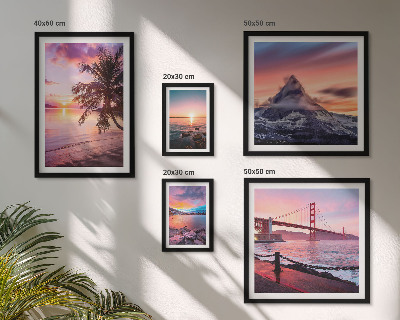 Set de 5 cuadros para salón Paisajes marinos con palmeras