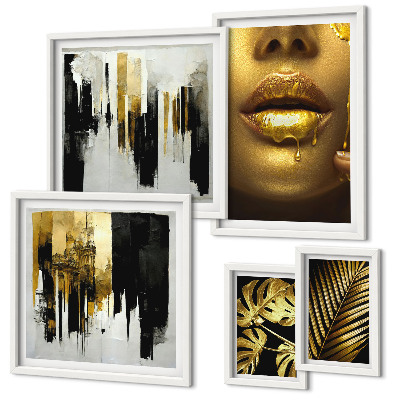 Pared galería de arte Rostros de plantas con estilo glamuroso
