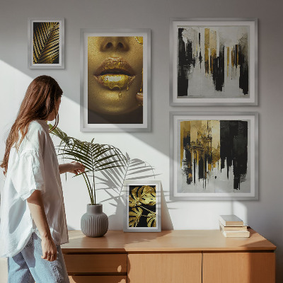 Pared galería de arte Rostros de plantas con estilo glamuroso