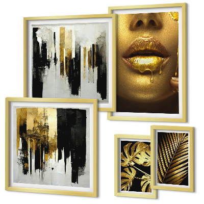 Pared galería de arte Rostros de plantas con estilo glamuroso