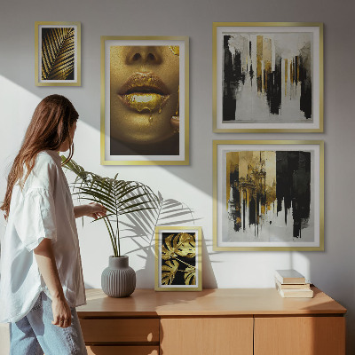Pared galería de arte Rostros de plantas con estilo glamuroso