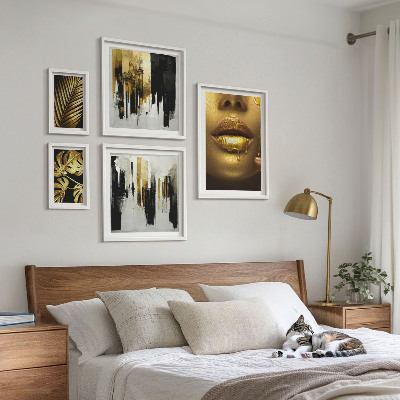 Pared galería de arte Rostros de plantas con estilo glamuroso
