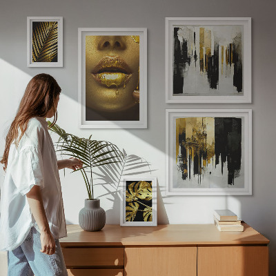 Pared galería de arte Rostros de plantas con estilo glamuroso