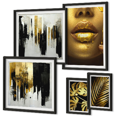 Pared galería de arte Rostros de plantas con estilo glamuroso