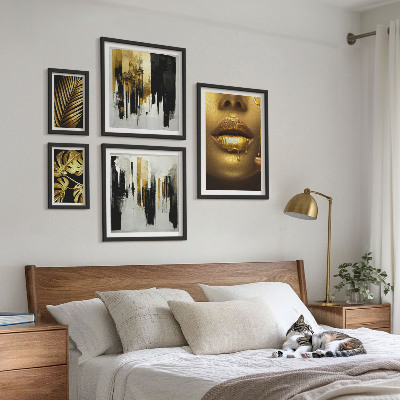 Pared galería de arte Rostros de plantas con estilo glamuroso
