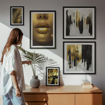 Pared galería de arte Rostros de plantas con estilo glamuroso