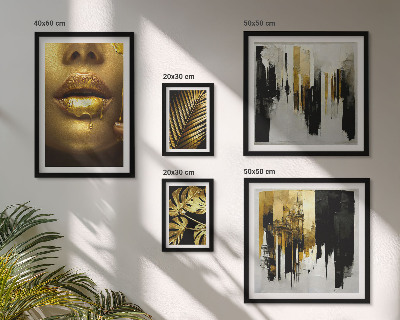 Pared galería de arte Rostros de plantas con estilo glamuroso