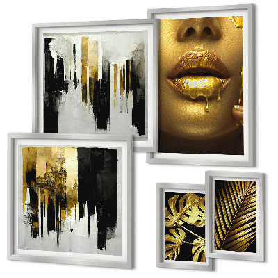 Pared galería de arte Rostros de plantas con estilo glamuroso