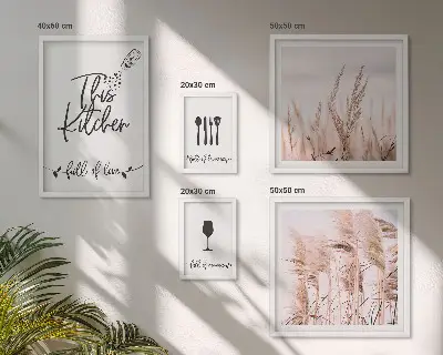 Conjunto de cuadros decorativos con diseño de cocina bohemia y frase me encanta cocinar