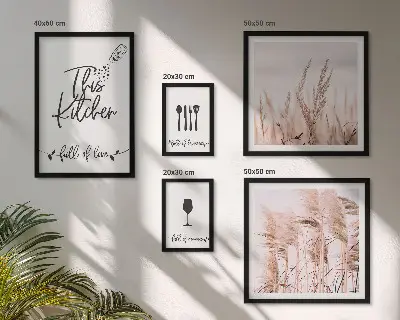 Conjunto de cuadros decorativos con diseño de cocina bohemia y frase me encanta cocinar
