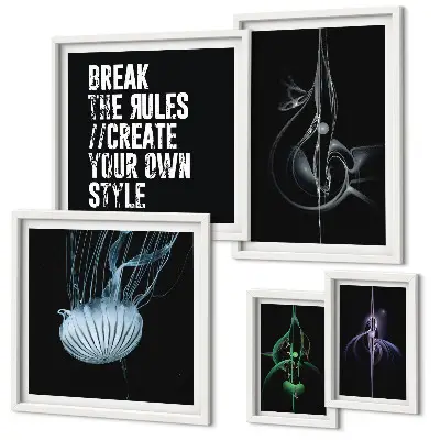 Pared galería de arte con motivos creativos abstractos
