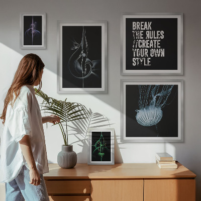 Pared galería de arte motivos creativos abstractos