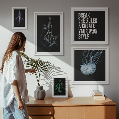Pared galería de arte motivos creativos abstractos