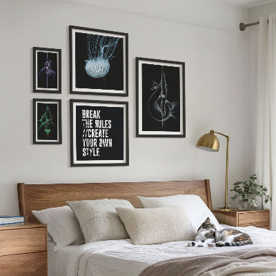 Pared galería de arte motivos creativos abstractos