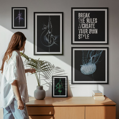 Pared galería de arte motivos creativos abstractos
