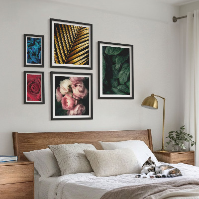 Conjunto de cuadros decorativos motivos florales vegetales