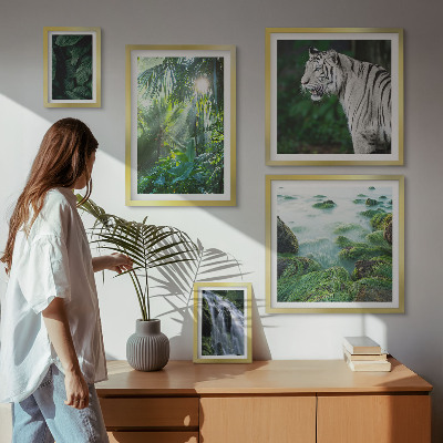 Set de 5 cuadros para salón Animales de la naturaleza tropical