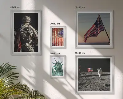 Conjunto de cuadros decorativos temática de simbolismo estadounidense de la historia