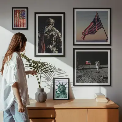 Conjunto de cuadros decorativos temática de simbolismo estadounidense de la historia