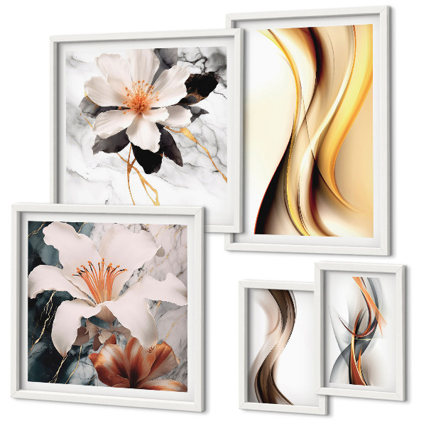 Pared galería de arte Flores abstractas con estilo