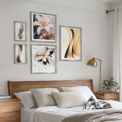 Pared galería de arte Flores abstractas con estilo