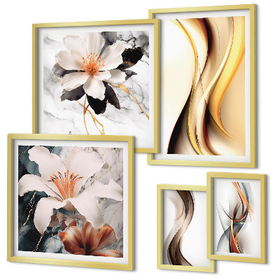 Pared galería de arte Flores abstractas con estilo