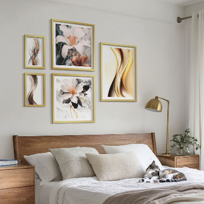Pared galería de arte Flores abstractas con estilo