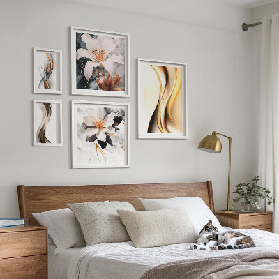 Pared galería de arte Flores abstractas con estilo