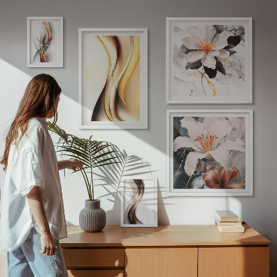 Pared galería de arte Flores abstractas con estilo