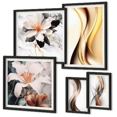 Pared galería de arte Flores abstractas con estilo