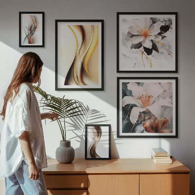 Pared galería de arte Flores abstractas con estilo