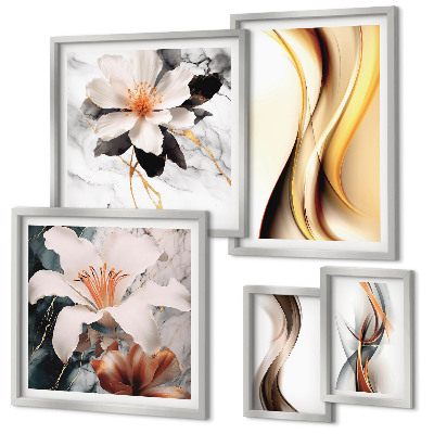 Pared galería de arte Flores abstractas con estilo