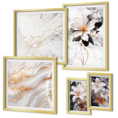 Pared galería de arte Flores mármol elegancia