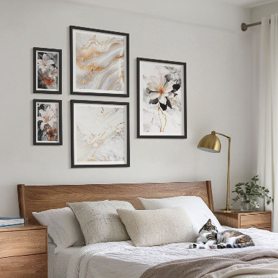 Pared galería de arte Flores mármol elegancia