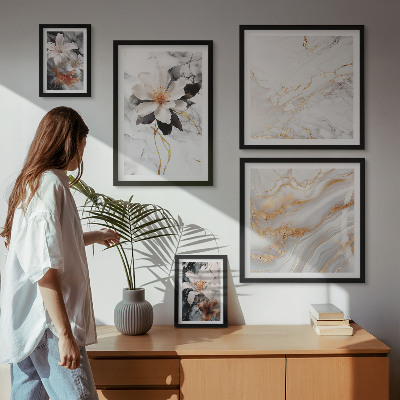 Pared galería de arte Flores mármol elegancia