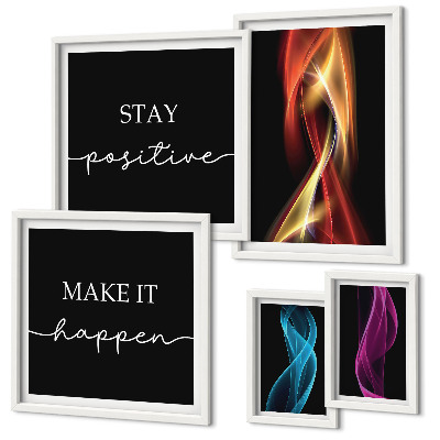 Conjunto de cuadros decorativos Citas, patrones de luz, inspiraciones