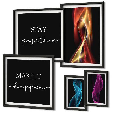Conjunto de cuadros decorativos Citas, patrones de luz, inspiraciones