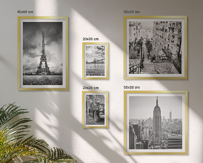 Set de 5 cuadros para salón Iconos arquitectónicos de paisajes urbanos