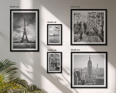 Set de 5 cuadros para salón Iconos arquitectónicos de paisajes urbanos