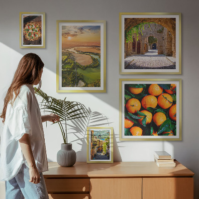 Set de 5 cuadros para salón Paisajes naturales con sabor italiano